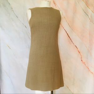D&G DOLCE AND GABBANA CAMEL SHIFT DRESS SZ 36 XS